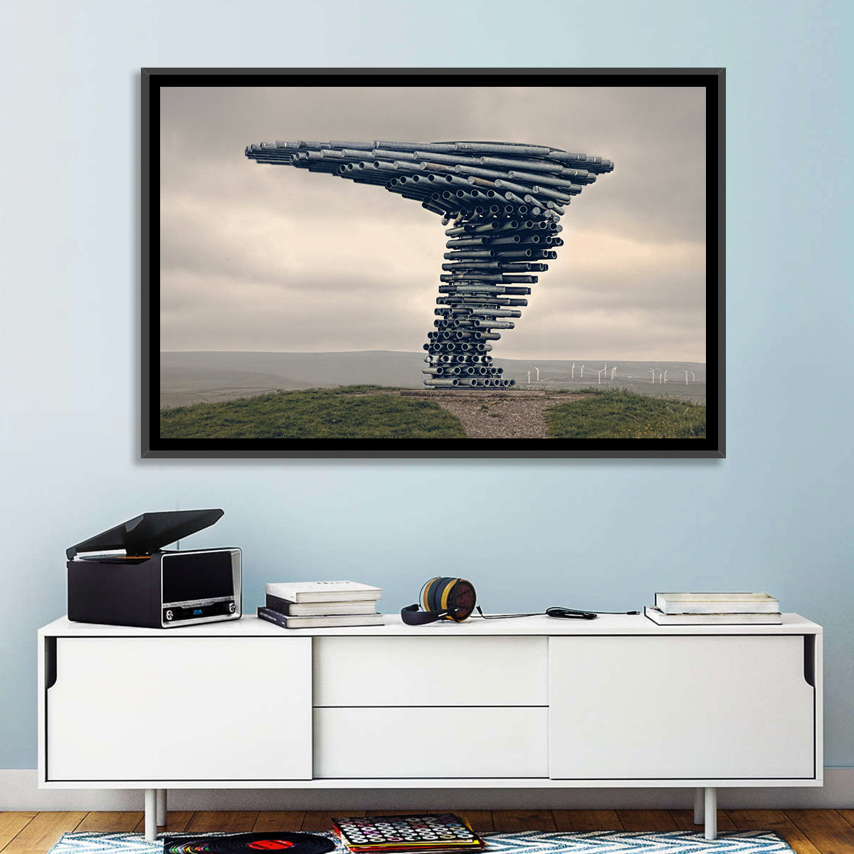 Singing Ringing Tree on Grassy Hill Wall Art in a room, landscape
