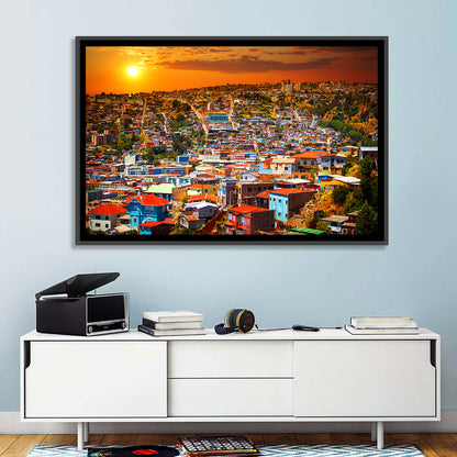 Valparaíso Hills Sunset Wall Art