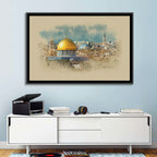 Dome of the Rock Watercolor Study Wall Art
