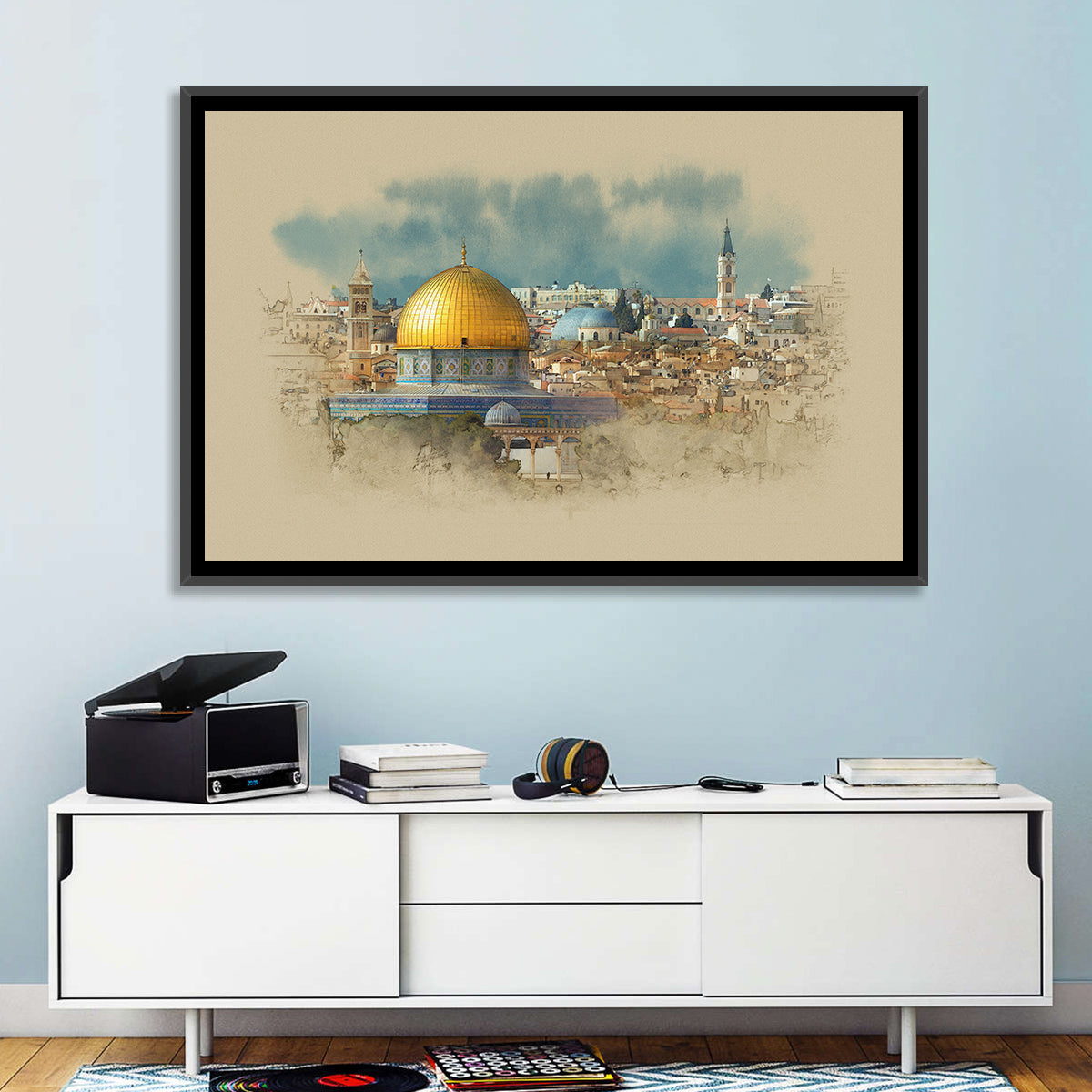 Dome of the Rock Watercolor Study Wall Art