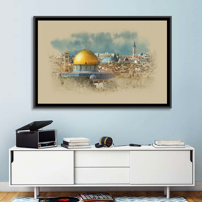 Dome of the Rock Watercolor Study Wall Art
