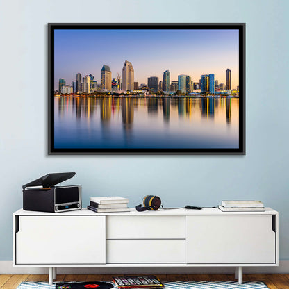 San Diego Skyline at Golden Dusk Wall Art