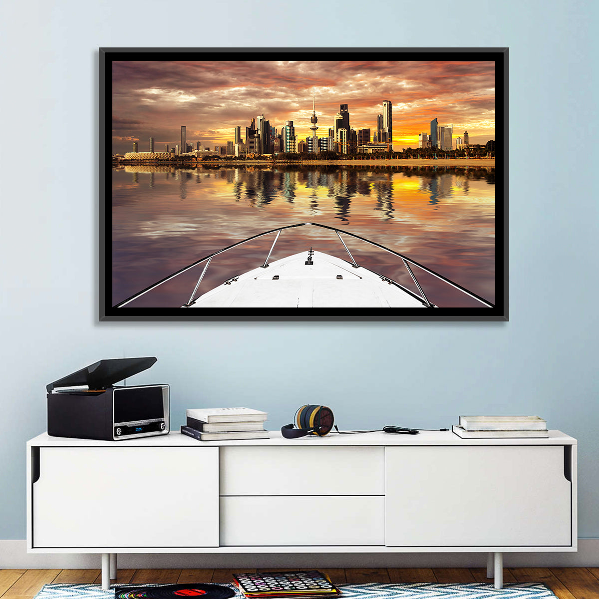 Kuwait City Skyline at Dusk Wall Art