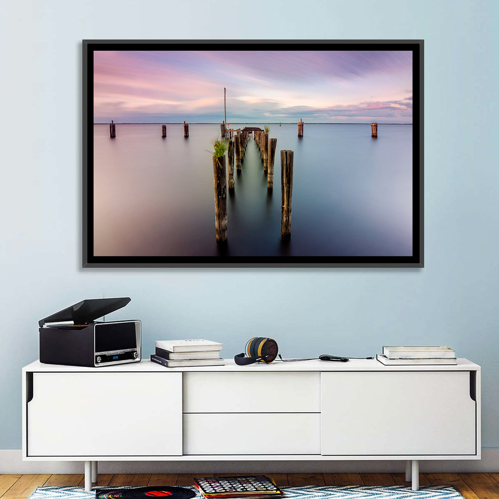 Lake Monroe Pier at Dusk Wall Art