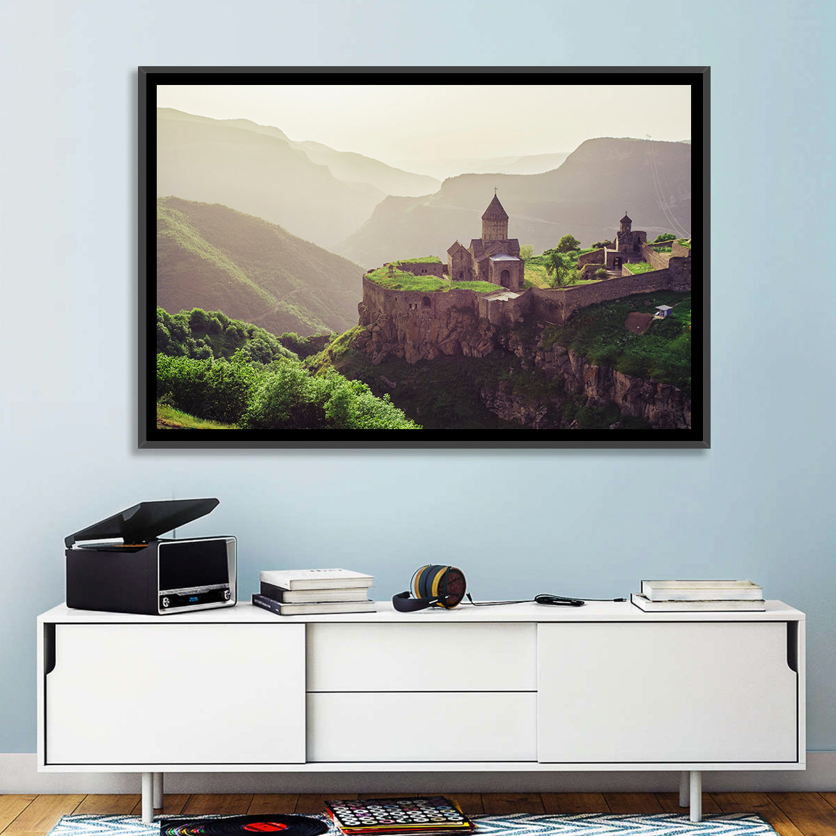 Tatev Monastery at Golden Hour Wall Art in a room, landscape