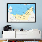 UAE Political Map Wall Art