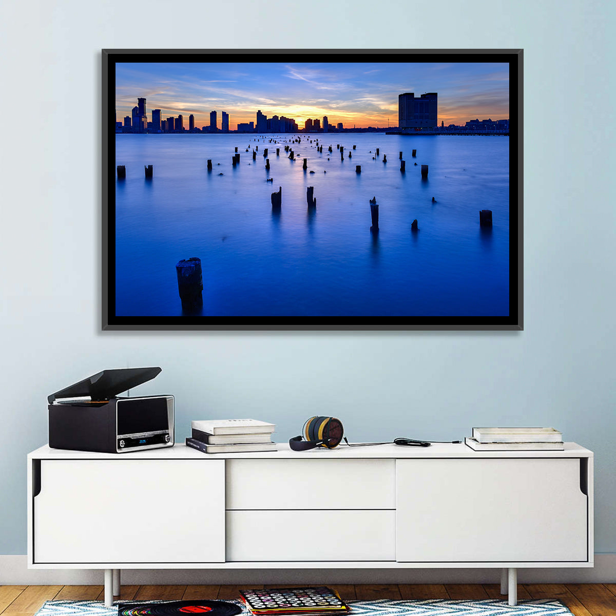 Jersey City Skyline at Dusk Wall Art