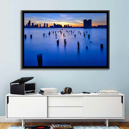 Jersey City Skyline at Dusk Wall Art