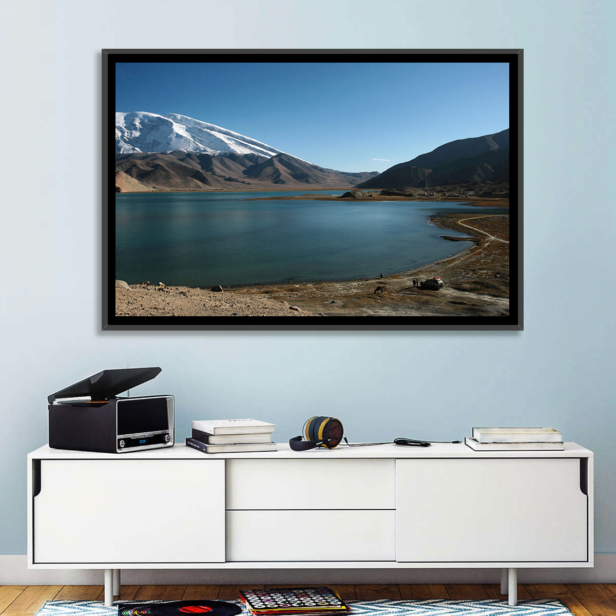 Muztahgata and Karakul Lake Wall Art in a room, landscape