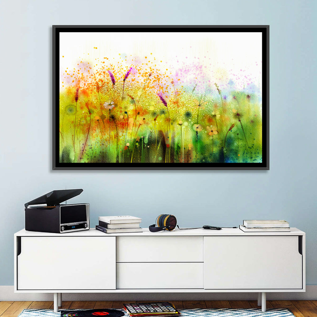Cosmos Wildflowers Watercolor Wall Art