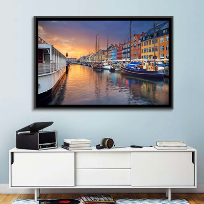 Nyhavn Canal at Sunset Wall Art