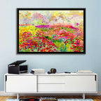 Summer Poppy Meadow Watercolor Wall Art