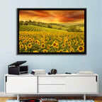 Sunflower Field at Golden Hour Wall Art