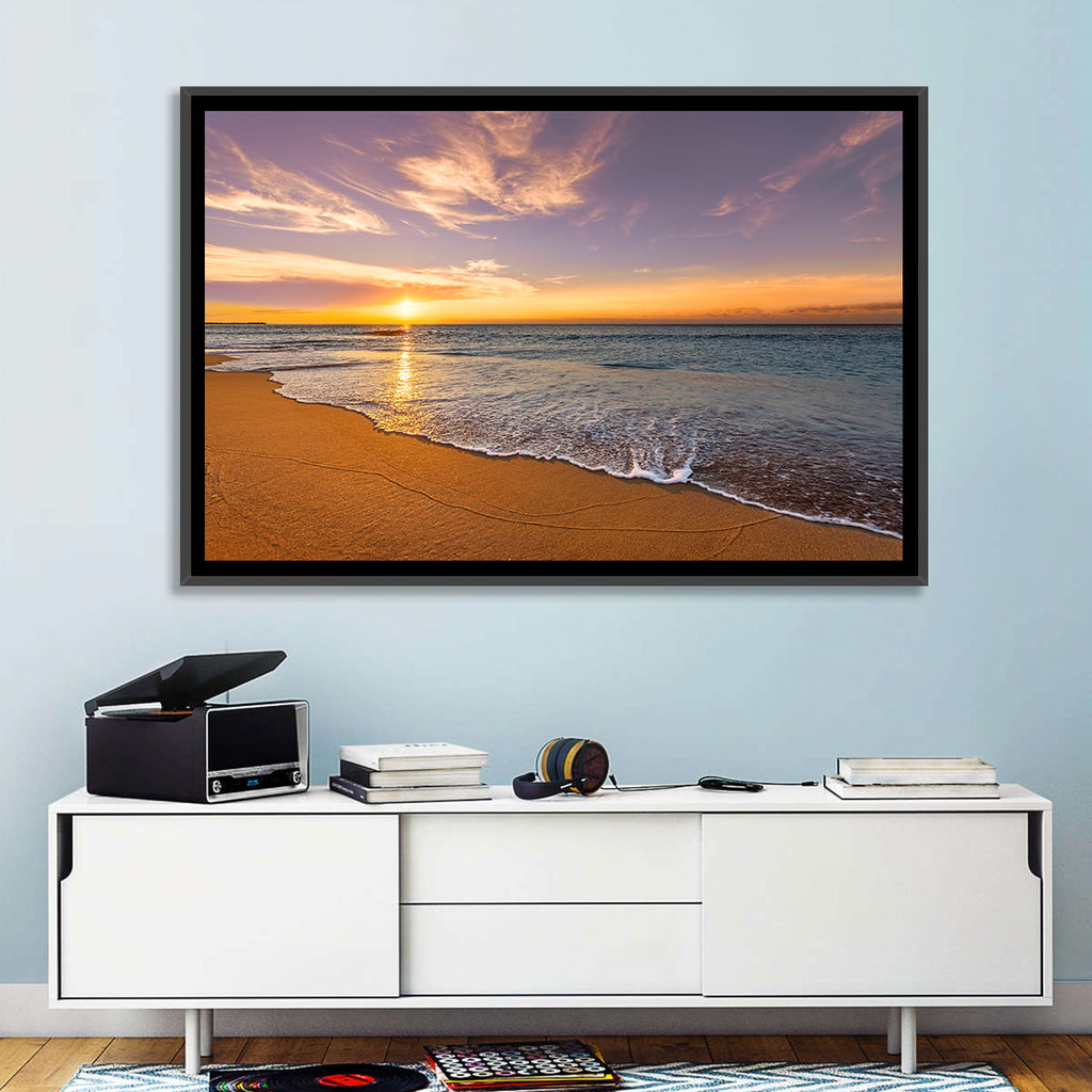 Sunrise Over Ocean Beach Wall Art