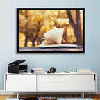 Open Book in Golden Autumn Light Wall Art