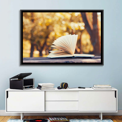 Open Book in Golden Autumn Light Wall Art
