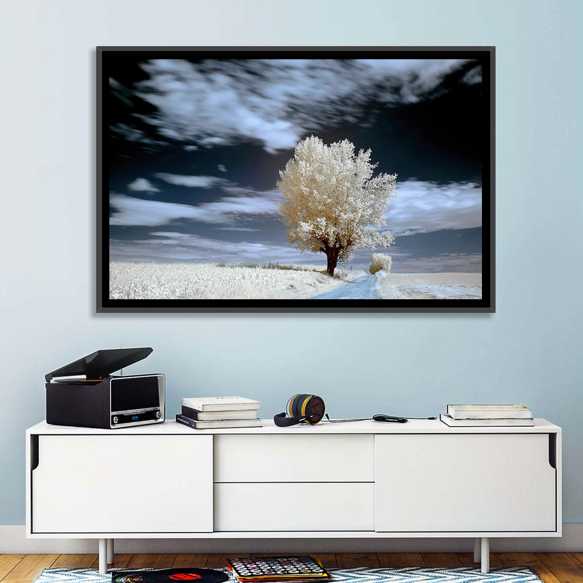 Infrared Winter Willow Tree Wall Art