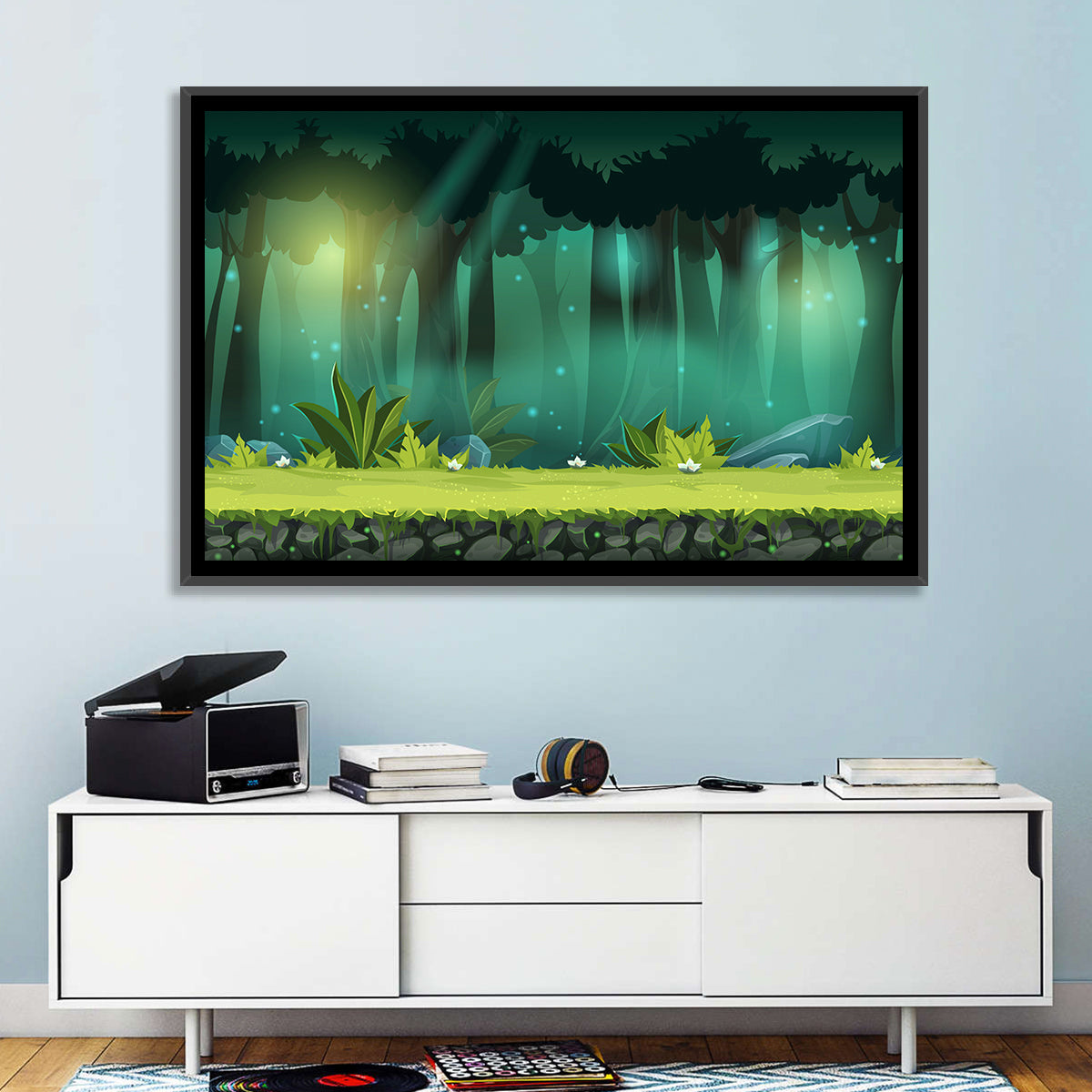 Enchanted Digital Forest Landscape Wall Art