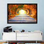 Golden Autumn Tree Tunnel Wall Art