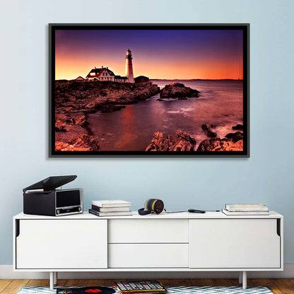 Portland Head Light at Dusk Wall Art