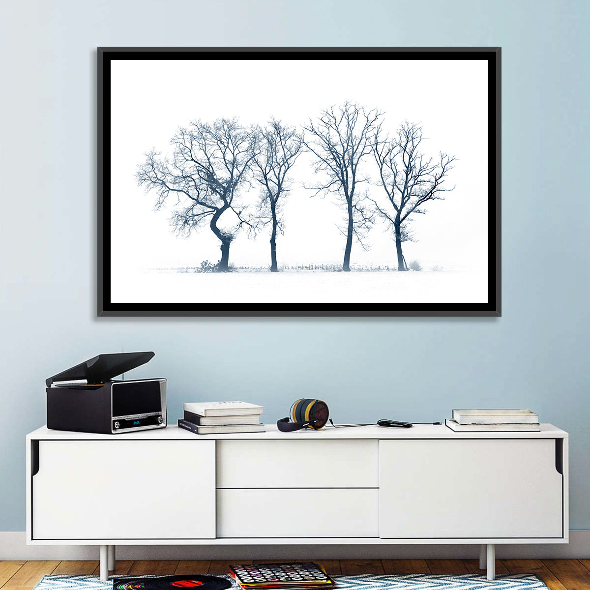 Four Bare Trees in Winter Wall Art