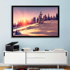 Winter Mountains Sunrise Wall Art