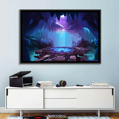 Alien Cave with Glowing Portal Wall Art