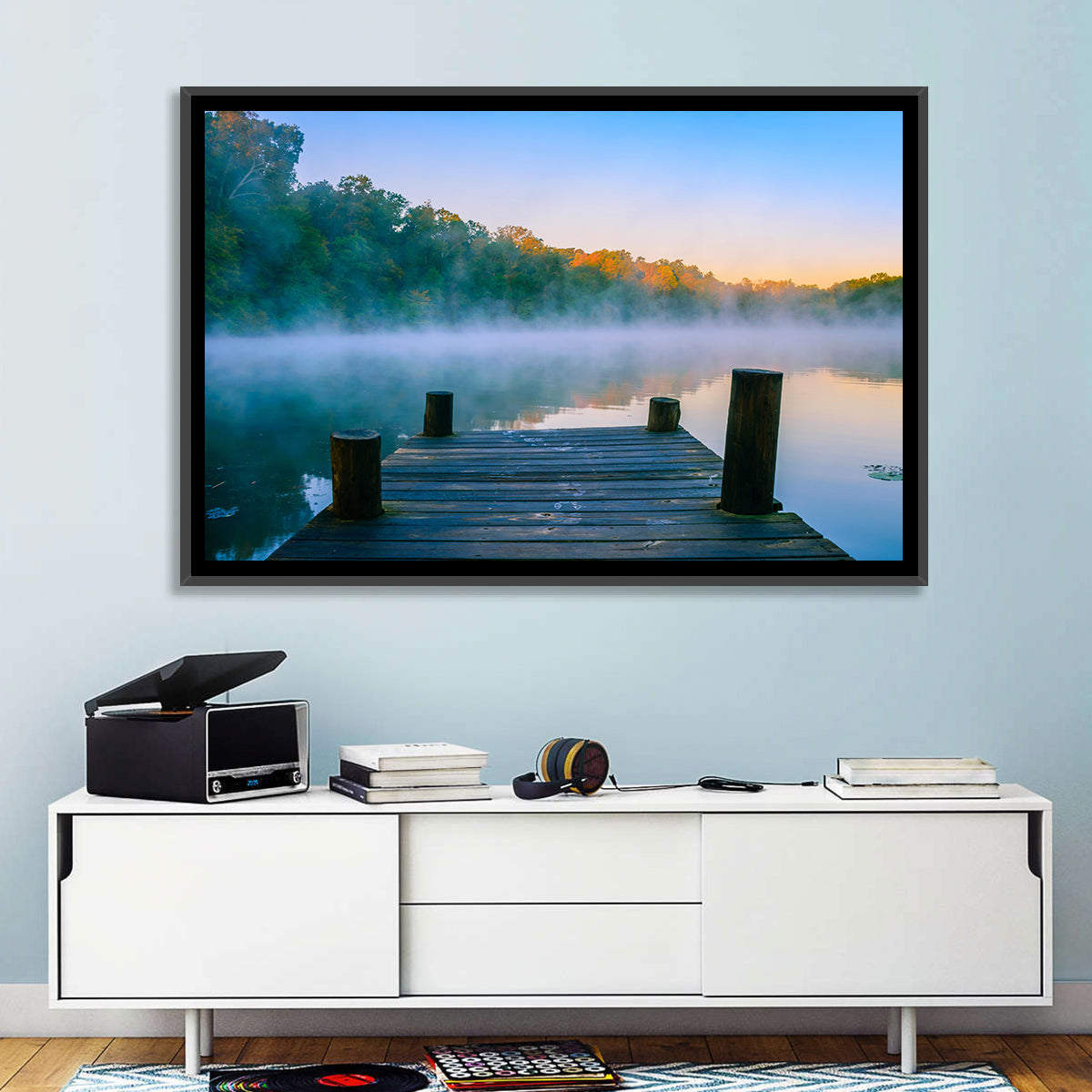 Misty Dock, Mt Saint Francis Wall Art