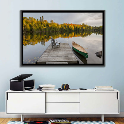 Ontario Autumn Lake Dock Wall Art
