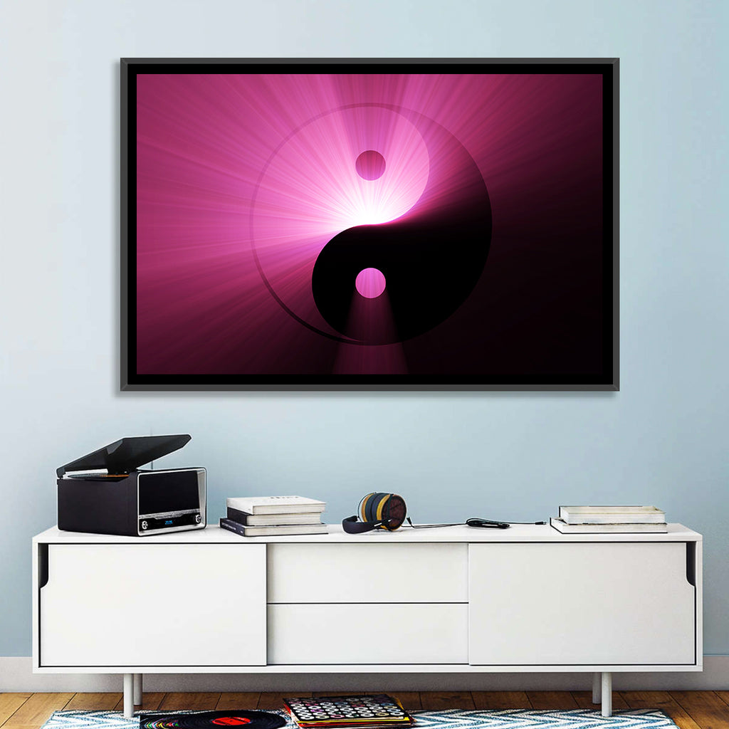 Magenta Yin Yang Symbol Wall Art