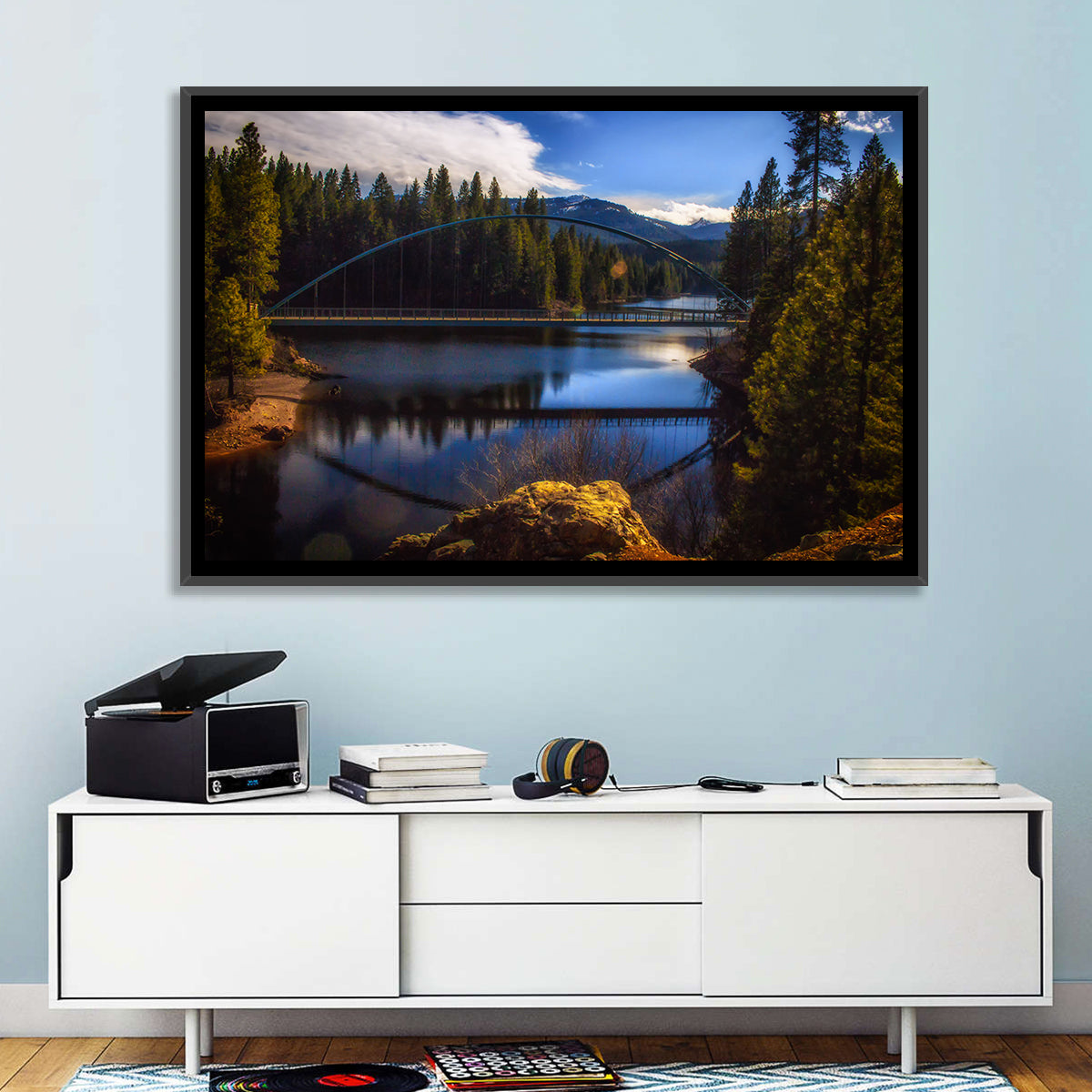 Wagon Creek Bridge Wall Art in a room, landscape