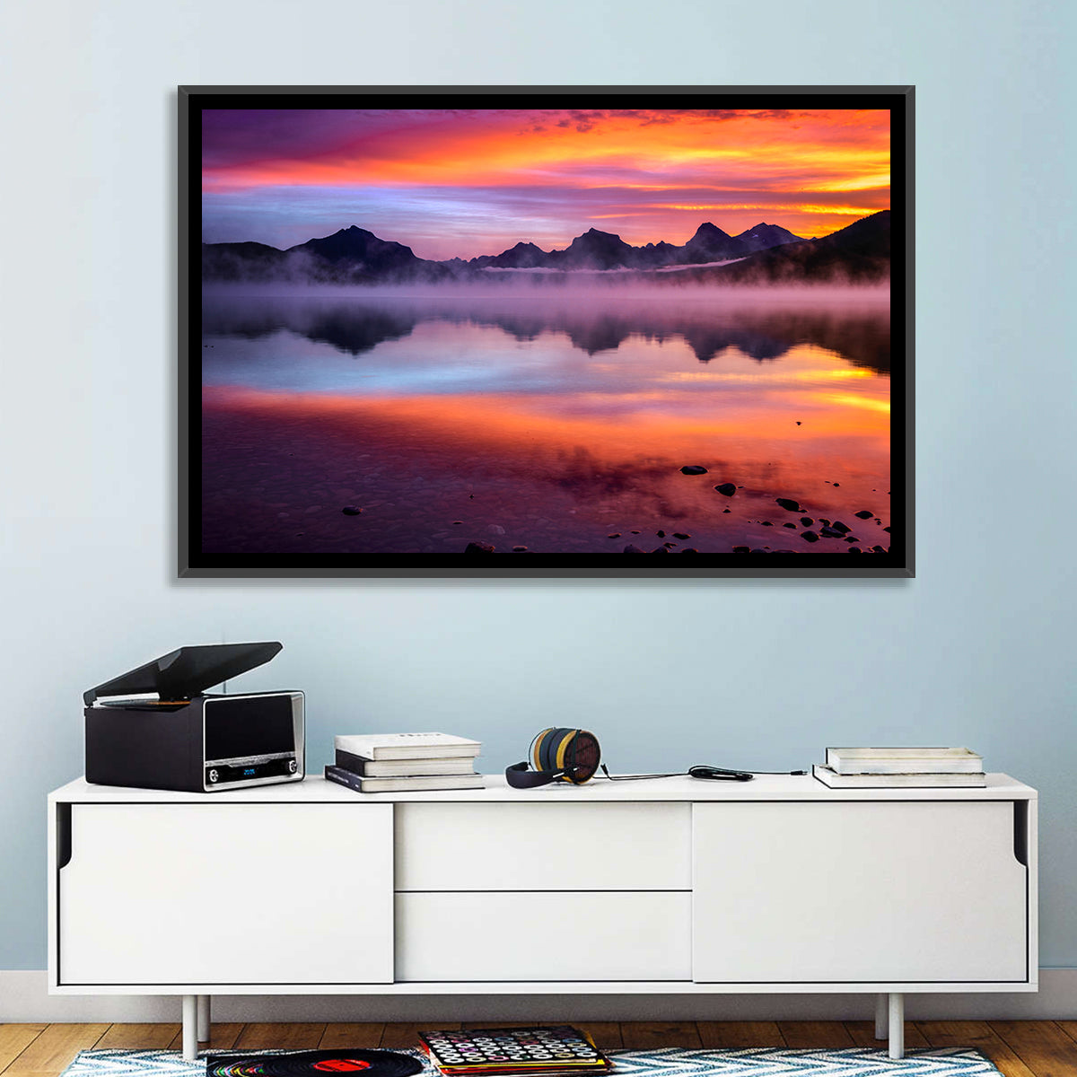 Lake Mcdonald Misty Sunset Wall Art