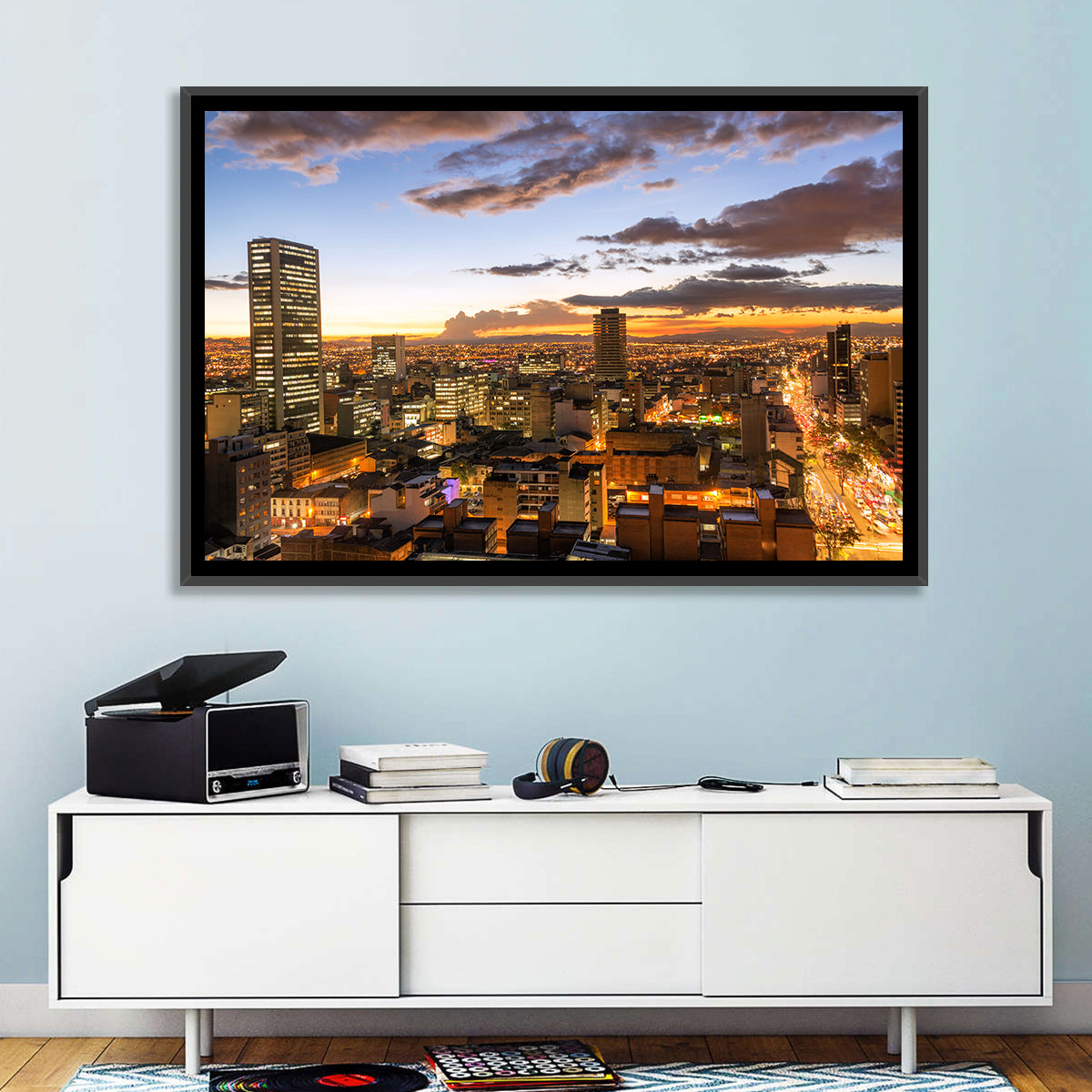 Bogota Twilight Cityscape Wall Art