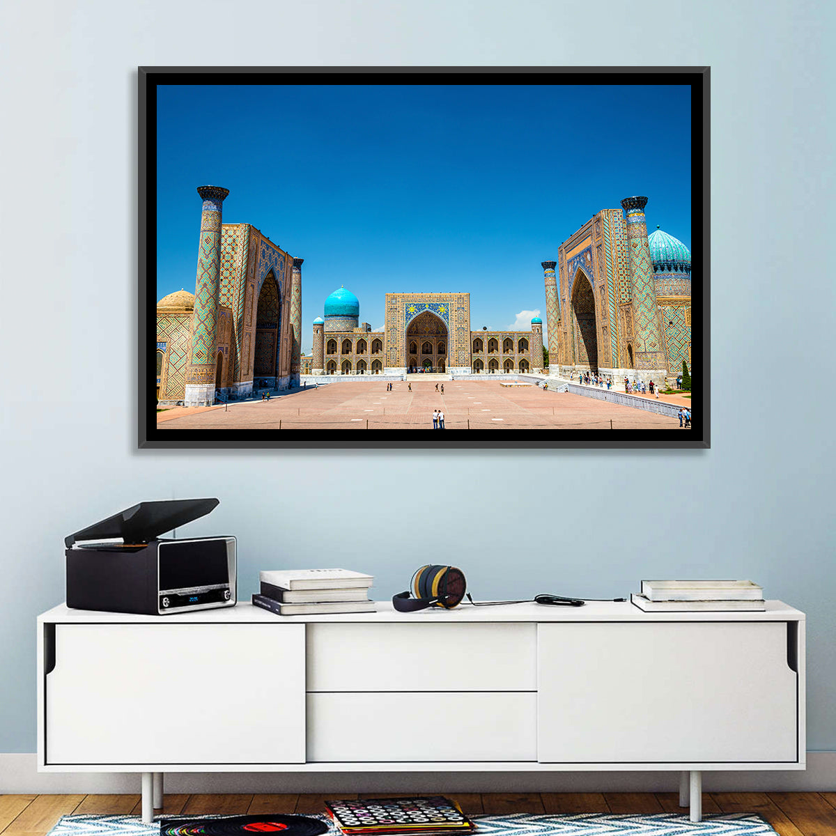Registan Square, Samarkand Wall Art in a room, landscape