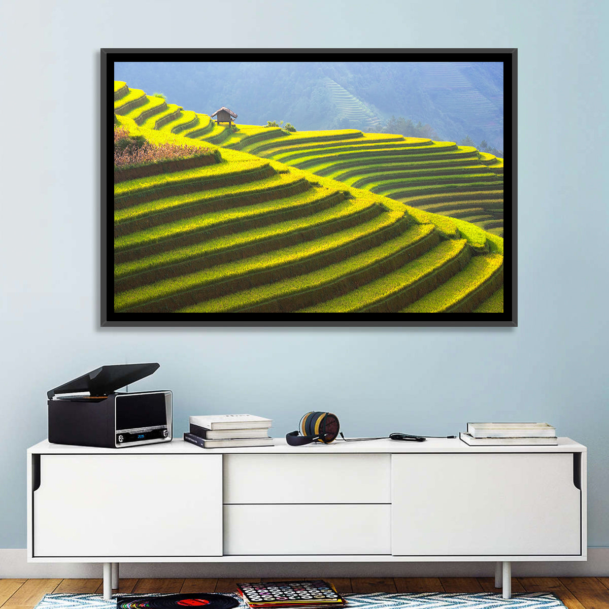 Mu Cang Chai Rice Terraces Wall Art in a room, landscape