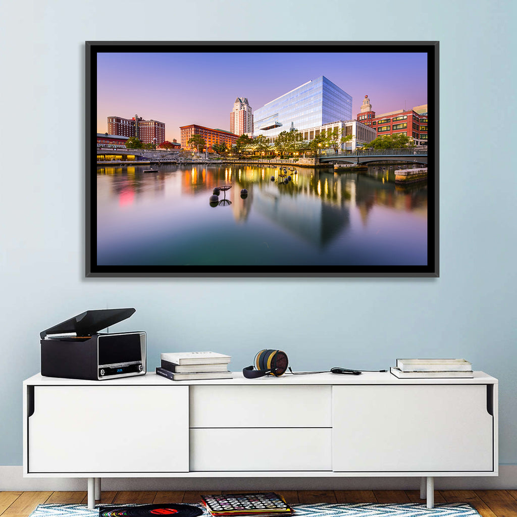 Providence River Skyline at Twilight Wall Art