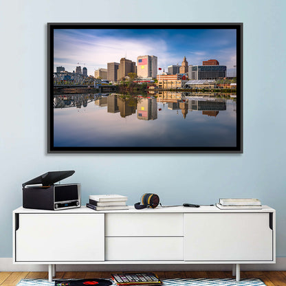 Newark Skyline Reflection Wall Art