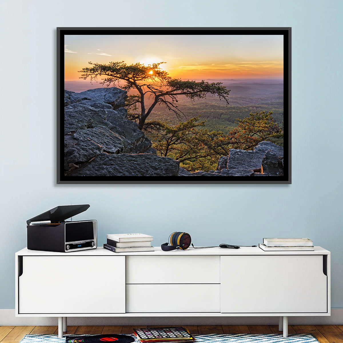 Cheaha State Park Sunset Over Pulpit Rock Wall Art in a room, landscape
