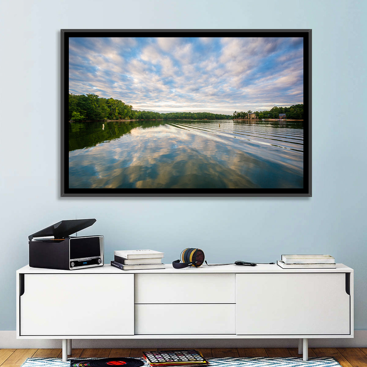 Cloudy Lake Norman Landscape Wall Art