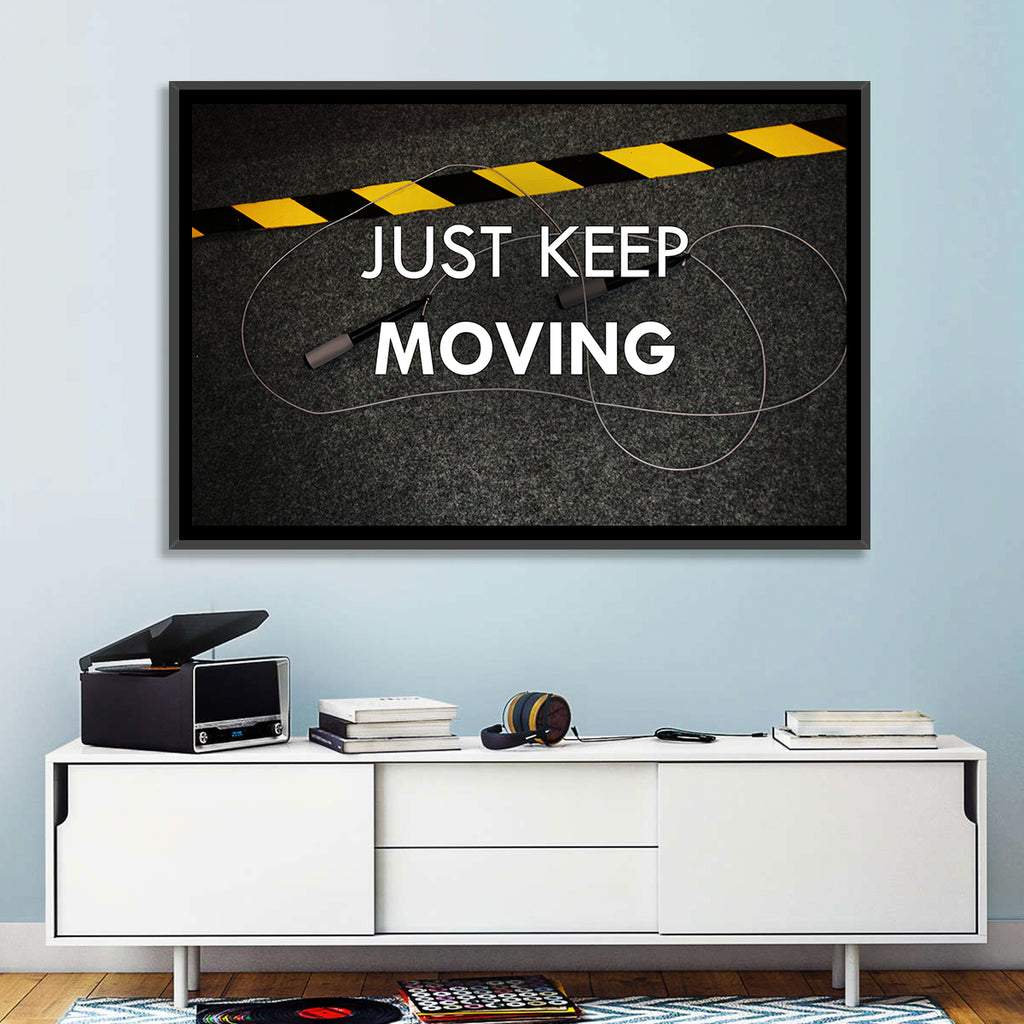 Just Keep Moving Jump Rope Quote Wall Art