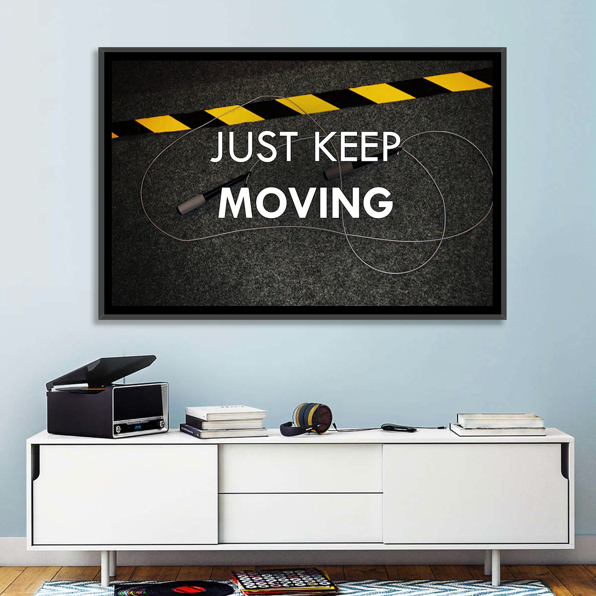 Just Keep Moving Jump Rope Quote Wall Art
