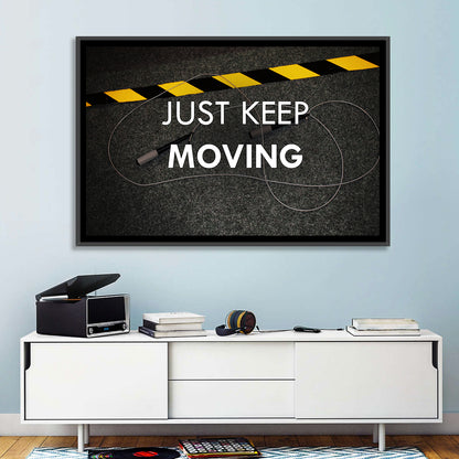 Just Keep Moving Jump Rope Quote Wall Art