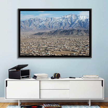 Kabul from Above with Snow-capped Mountains Wall Art