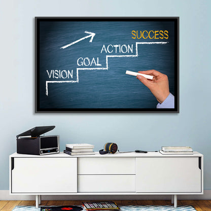 Vision Goal Action Success Chalk Diagram Wall Art