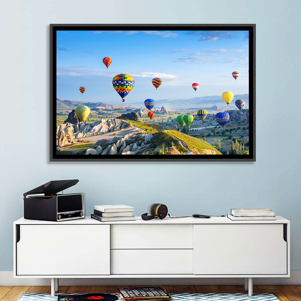 Cappadocia Hot Air Balloons Over Rock Valleys Wall Art