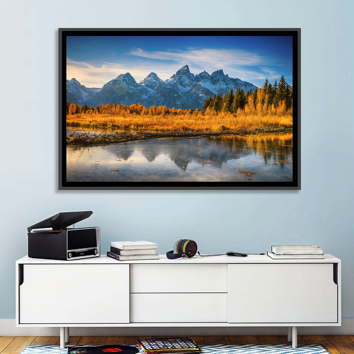 Grand Tetons Golden Reflection Wall Art