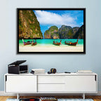 Maya Bay Long-tail Boats Wall Art
