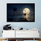 Supermoon Over Tropical Beach Wall Art