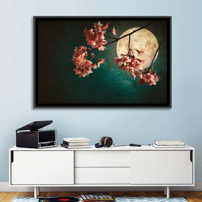 Moonlit Sakura Blossoms Wall Art