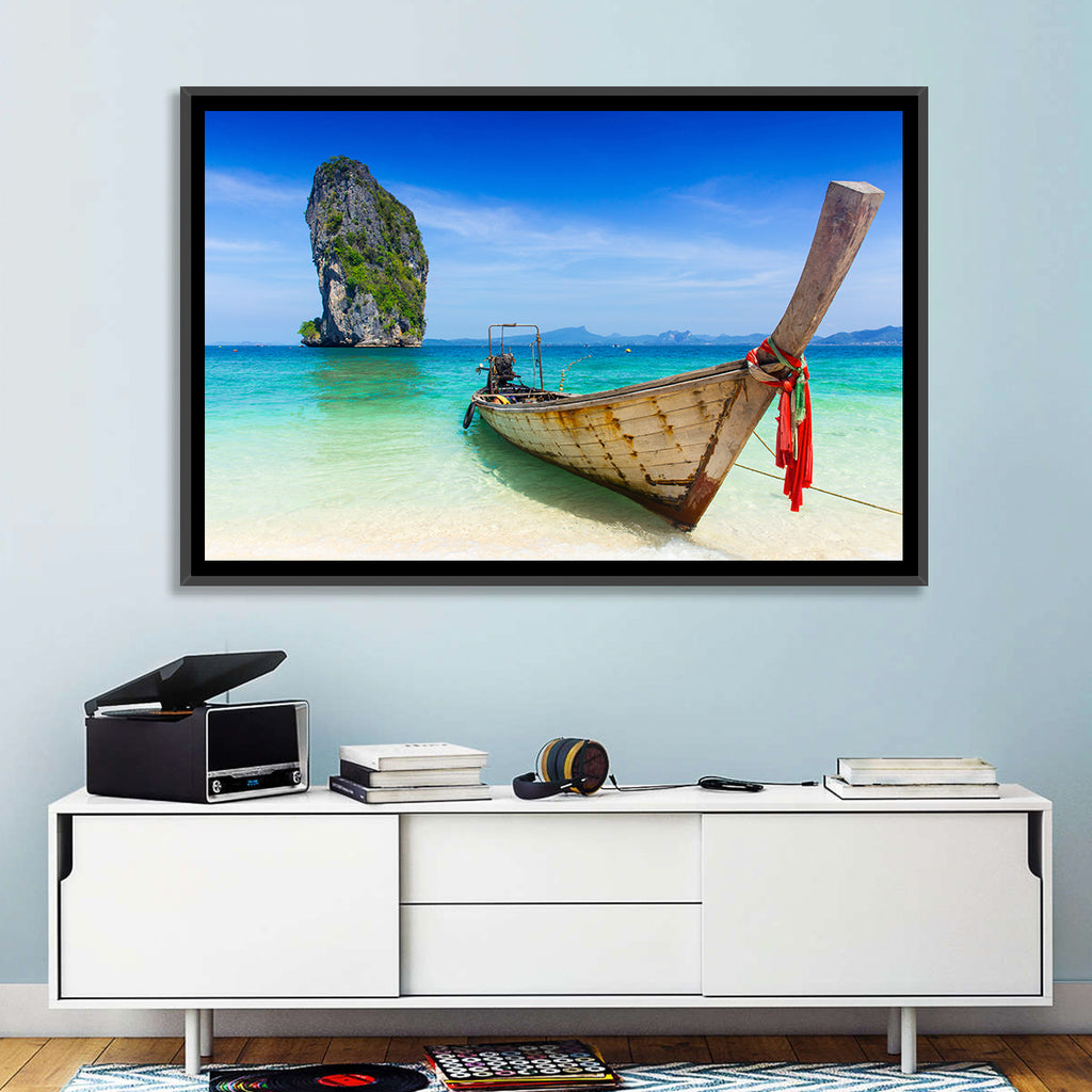 Krabi Longtail Boat Seascape Wall Art